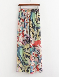 Fashion Color Graffiti Flower Print Wide-leg Pants