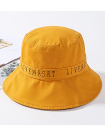 Fashion Yellow Embroidered Letter Stitching Cap
