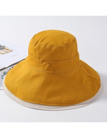 Fashion Yellow Stitching Contrast Double-sided Wearing Sunhat
