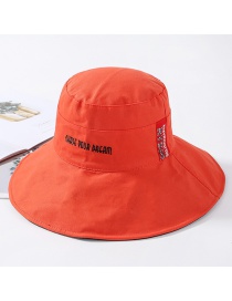 Fashion Orange Cotton Cloth Embroidery Letter Double-sided Basin Cap