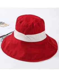 Fashion Red Cotton Large Double-sided Color Matching Patch Fisherman Hat