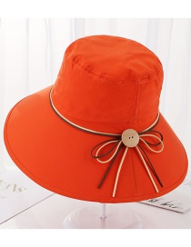 Fashion Orange Tethered Wooden Buckle Foldable Fisherman Hat