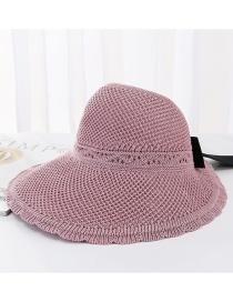 Fashion Pink Bow Knit Empty Top Visor