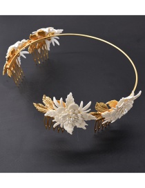 Fashion White Alloy Flower Headband
