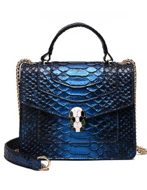 Fashion Blue Snakeskin Pattern Bag