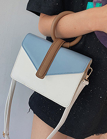 Fashion White Contrast Color Stitching Ring Shoulder Bag Shoulder Bag
