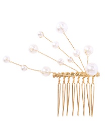 Fashion Golden Round Pearl Alloy Pearl Crystal Hair Clip