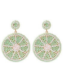 Fashion Mint Green Alloy Rice Beads Fruit Earrings