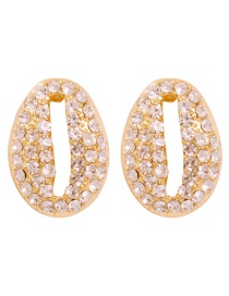 Fashion White Diamond Alloy Studded Earrings