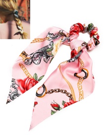 Fashion Pink Printed Silk Tow Band
