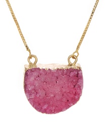 Fashion Purple Copper Natural Stone Geometric Necklace