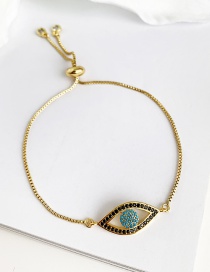 Fashion Gold Copper Inlay Zircon Pierced Eye Bracelet