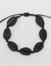 Fashion Matte Black Alloy Woven Shell Bracelet
