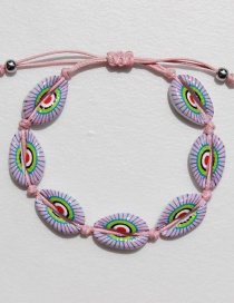 Fashion Pink Alloy Shell Weave Bracelet