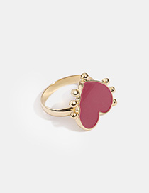 Fashion Little Red Love Alloy Drop Oil Ring