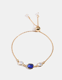 Fashion Blue Crystal Crystal Adjustable Draw Bracelet