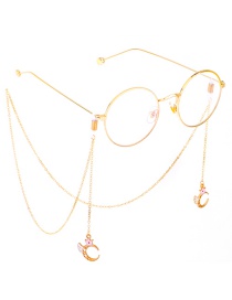 Fashion Gold Non-slip Metal Crown Angel Moon Glasses Chain