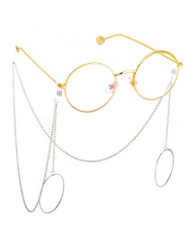 Fashion Silver Non-slip Metal Geometric Round Glasses Chain