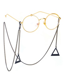 Fashion Black Hanging Neck Large Triangle Chain Glasses Chain