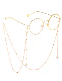 Fashion Gold Pearl Color-protecting Beaded Metal Chain Glasses Chain