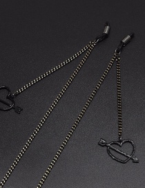 Fashion Black Hanging Neck And Arrow Through The Chain Of Glasses Chain