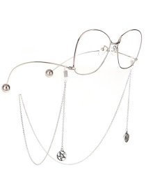 Fashion Silver Non-slip Metal Hollow Five-star Glasses Chain