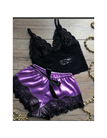 Fashion Purple Lace Underwear Nightdress