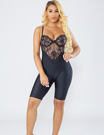 Fashion Black Lace Hook Flower Strapless Backless One-piece Suit