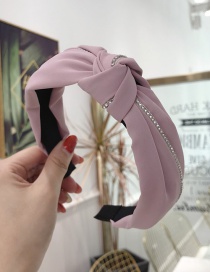 Fashion Pink Diamond-studded Knotted Wide-brimmed Headband