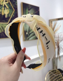 Fashion Yellow Lace Silk Yarn Letters Knotted Fine-edged Headband