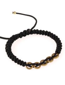 Fashion Black Woven Circle Pull Bracelet