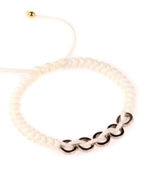 Fashion White Woven Circle Pull Bracelet