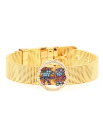 Fashion Gold Micro-inlaid Zircon Boy Girl Real Gold Color Bracelet