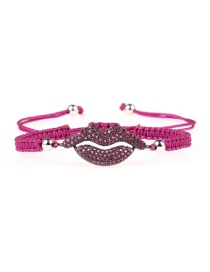 Fashion Fuchsia Braided Mouth Micro-inlaid Zircon Bracelet
