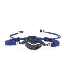 Fashion Ink-blue Colour Braided Mouth Micro-inlaid Zircon Bracelet