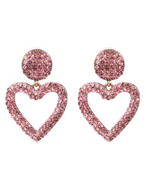 Fashion Pink Love Diamond Stud Earrings