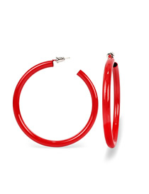 Fashion Red  Silver Needle Earrings
