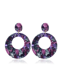Fashion Purple Acrylic Plate Earrings