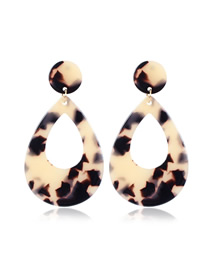 Fashion Brown Geometric Drop-shaped Acetate Plate Earrings