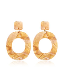 Fashion Khaki Acrylic Geometric Oval Earrings