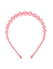 Fashion Pink Imitation Pearl Beaded Headband