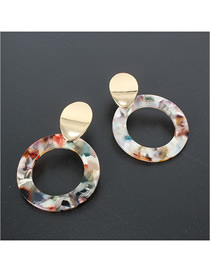 Fashion Color Mixing Round Acrylic Earrings