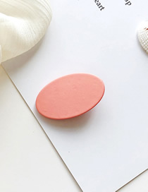 Fashion Pink Wooden Oval Hair Clip