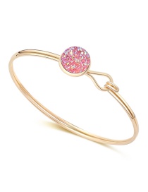 Fashion Gold + Pink Round Fish Scale Bracelet