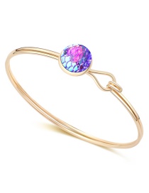 Fashion Gold + Purple Round Fish Scale Bracelet