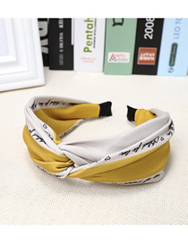 Fashion Yellow Letter Color Matching Wide Side Knotted Headband