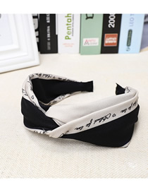 Fashion Black Letter Color Matching Wide Side Knotted Headband