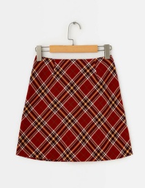 Fashion Red Plaid Skirt