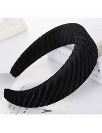 Fashion Black Strip Sponge Wide-brimmed Headband
