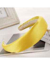 Fashion Yellow Light Plate Satin Sponge Wide-brimmed Headband